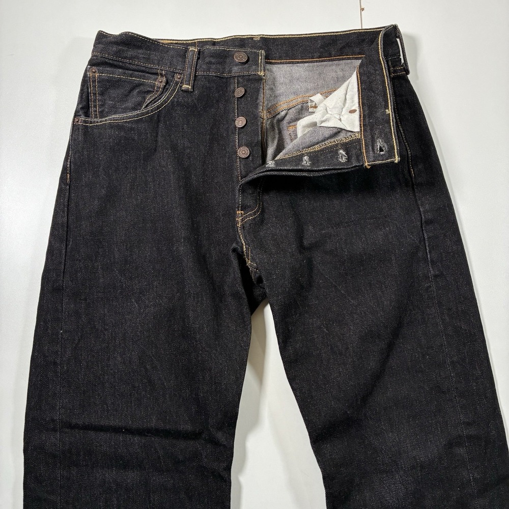Y2K Levi's 501XX Jeans 31x30 Dark Blue Wash Denim Button Fly USA (Tag 32x32)